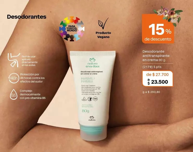 Natura - Desodorante Antitranspirante em Creme