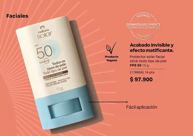 Natura - Protector solar facial stick
