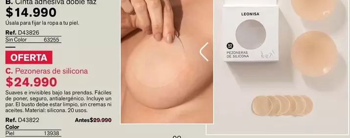 Piel - C. Pezoneras de silicona