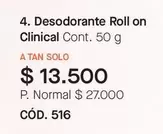 Desodorante Roll on Clinical