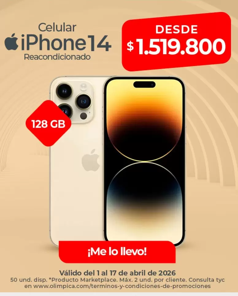 Apple - Celular iPhone 14 Reacondicionado