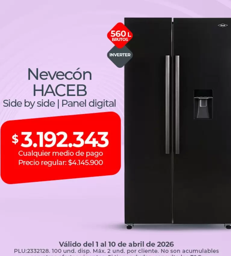 Haceb - Nevecón Side by side | Panel digital