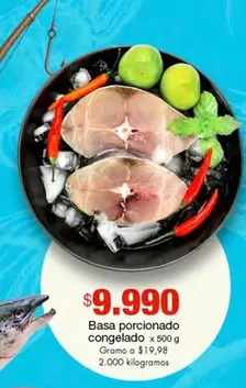 Basa porcionado congelado