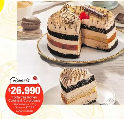 Cuisine & Co - Torta tres leches brownie