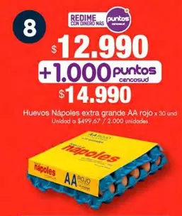 Napoles - Huevos extra grande AA rojo