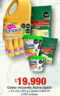 Alpina - Queso mozzarella  tajado