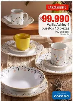Corona - Vajilla Ashley 4 puestos 16 piezas