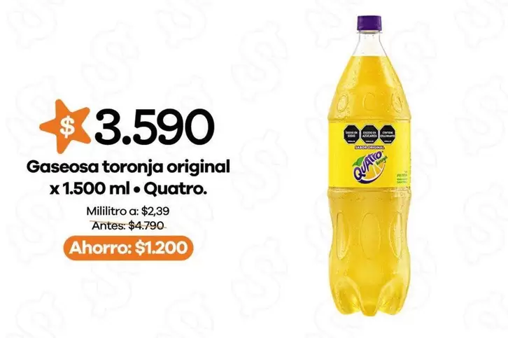 Quatro - Gaseosa toronja original