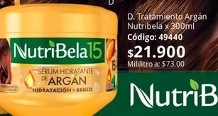 NutriBela - Tratamiento Argán Nutribela x 300ml Código: 49440