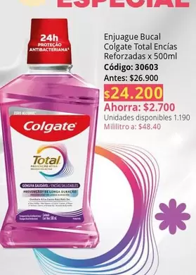 Colgate - Enjuague Bucal Total Encías Reforzadas x 500ml