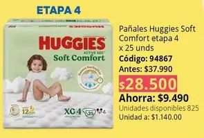 Huggies - Pañales Soft Comfort etapa 4