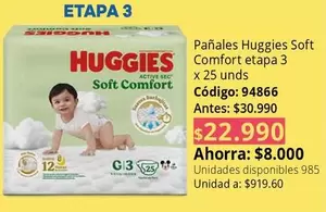 Huggies - Pañales Soft Comfort etapa 3