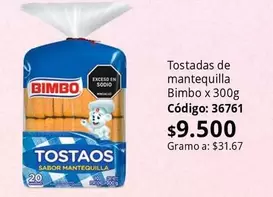 Bimbo - Tostadas de mantequilla Código: 36761