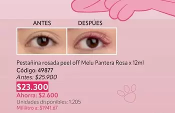 Pantera Rosa - Pestañina rosada peel off x 12ml