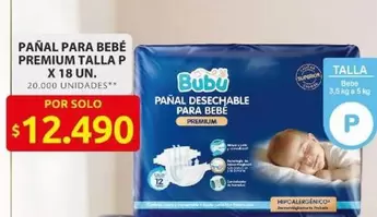 Premium - PAÑAL PARA BEBÉ PREMIUM TALLA P