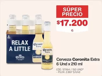 Coronita - Cerveza  Extra 6 Und x 210 ml