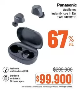 Panasonic - Audífonos inalámbricos In Ear TWS B120WDE