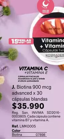 Love - J. Biotin 900 mcg advanced x 30 cápsulas blandas