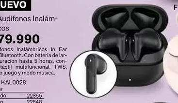 Audífonos Inalámbricos KAL0028