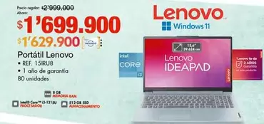 Lenovo - Portátil REF. 15IRUB