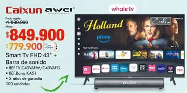 Smart -  Tv FHD 43" + Barra de sonido