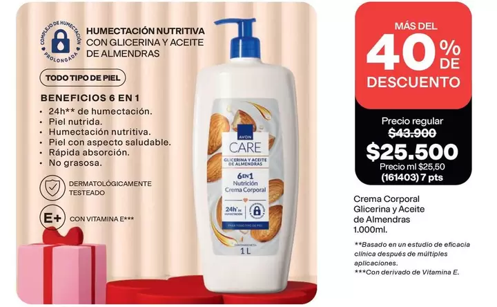 Piel - Crema Corporal Glicerina y Aceite de Almendras