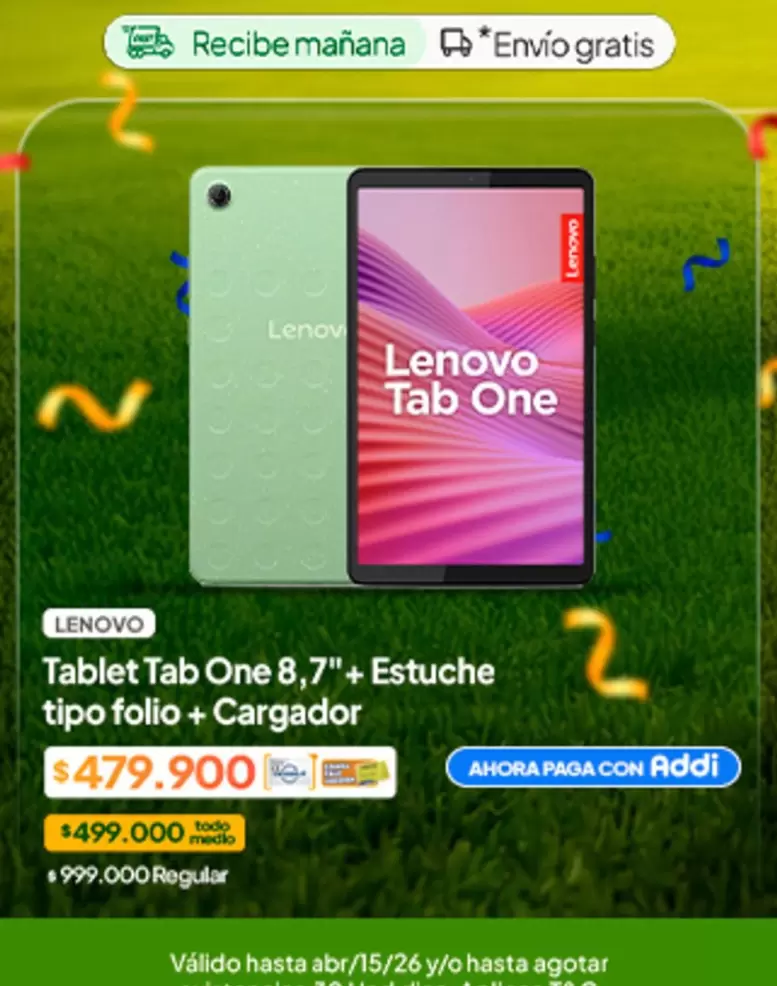 Lenovo - Tablet Tab One 8,7" + Estuche tipo folio + Cargador