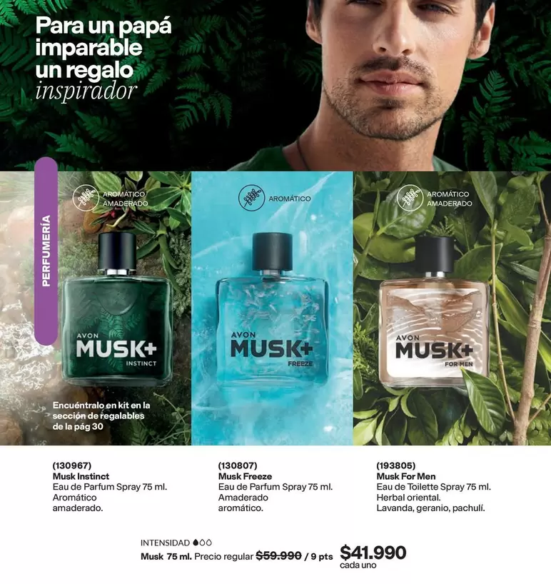 Avon - Musk Instinct Eau de Parfum Spray 75 ml, Musk Freeze Eau de Parfum Spray 75 ml, Musk For Men Eau de Toilette Spray 75 ml