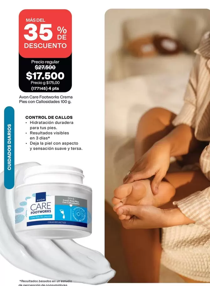 Avon - Aven Care Footworks Crema con Calopidratos