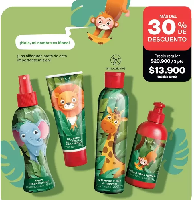 Avon - Shampoo, Gel de Baño, Spray y Crema para el Cabello