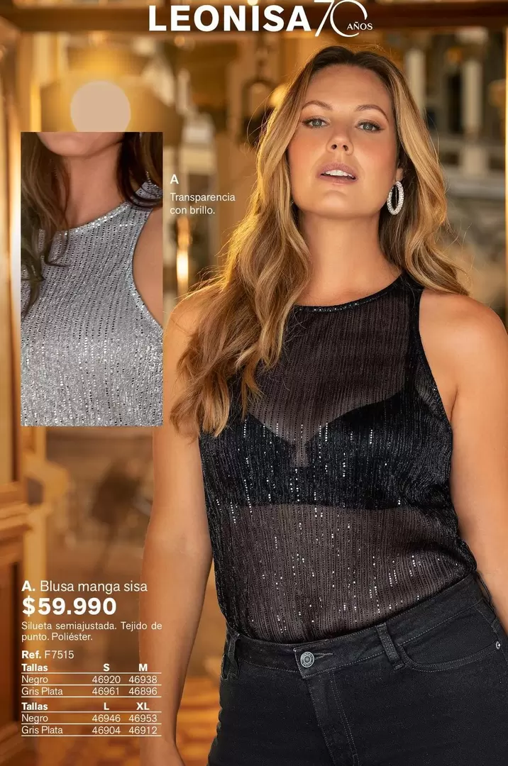 Leonisa - Blusa manga lisa