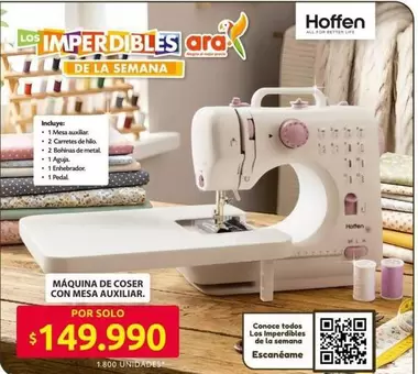 Hoffen - Máquina de coser con mesa auxiliar