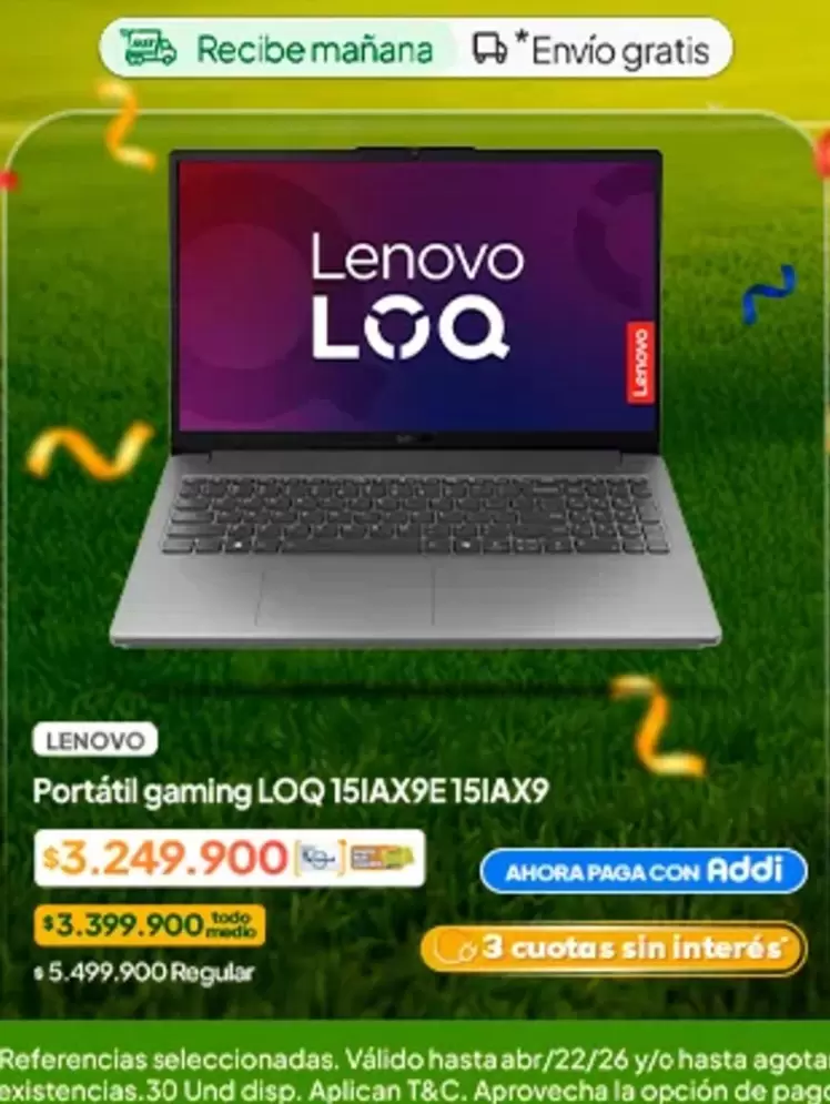 Lenovo - Portátil gaming LOQ 15IAX9E 15IAX9