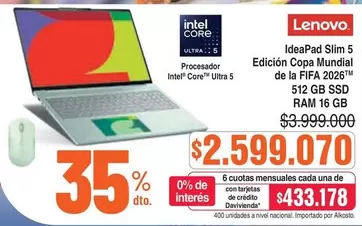Lenovo - IdeaPad Slim 5 Edición Copa Mundial de la FIFA 2026