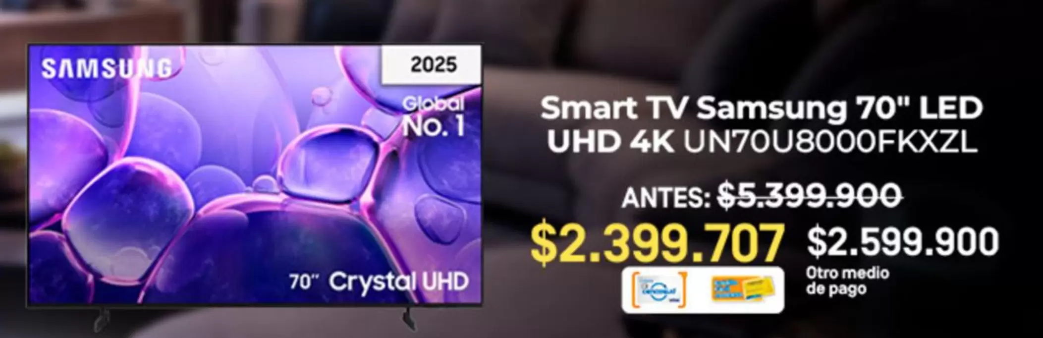 Samsung - Smart TV LED UHD 4K UN70U8000FKXZL