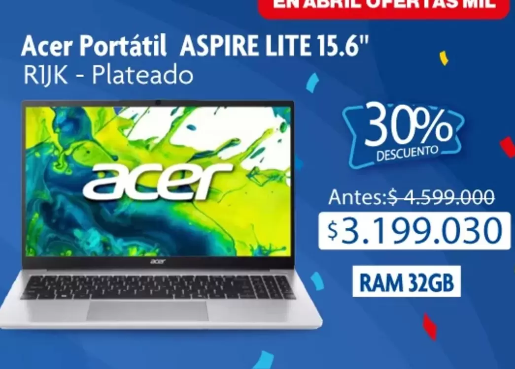 Acer - Portátil ASPIRE LITE 15.6" RIJK
