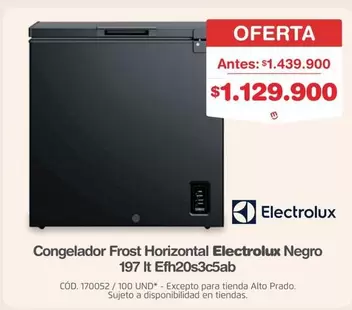 Electrolux - Congelador Frost Horizontal 197 It Efh20s3c5ab