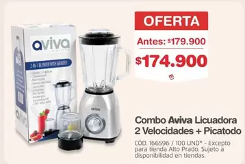 Aviva - Combo Licuadora 2 Velocidades + Picatodo
