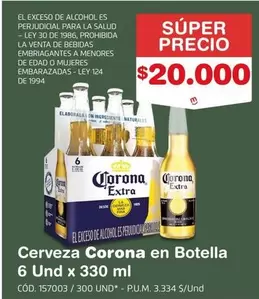 Corona - Cerveza Extra 6 Und x 330 ml