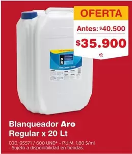 Aro - Blanqueador Regular x 20 Lt