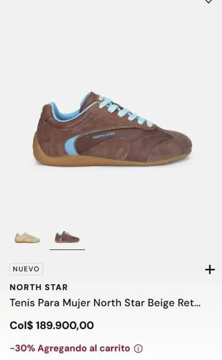 North Star - Tenis Para Mujer  Beige Ret