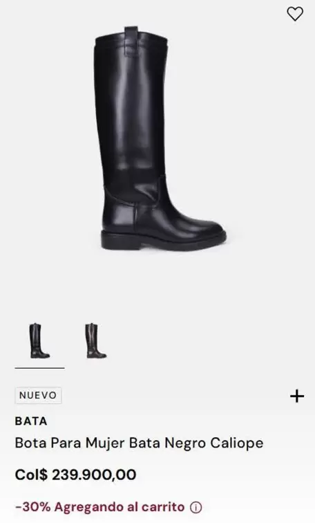 Bota Para Mujer Bata Negro Caliope