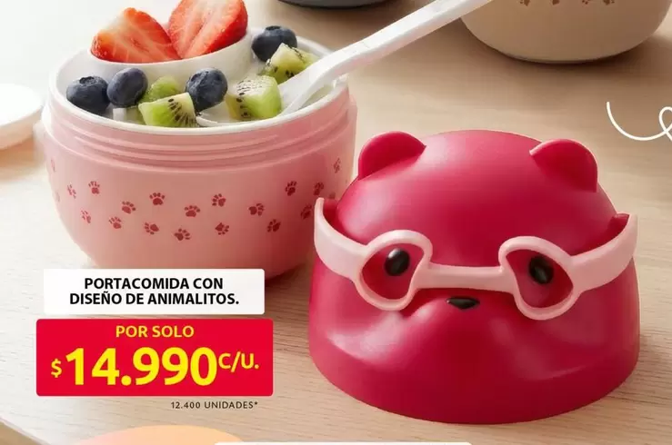 PORTACOMIDA CON DISEÑO DE ANIMALITOS
