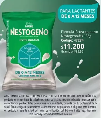 Nestogeno - Fórmula láctea en polvo