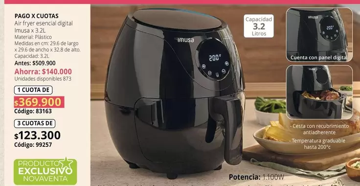 Pago - Air Fryer esencial digital