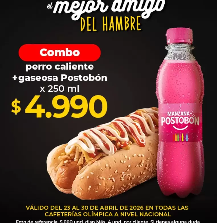 Postobón - perro caliente + gaseosa