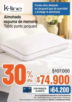 Jacquard - Almohada espuma de memoria Tejido punto jacquard