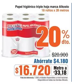 Alkosto - Papel higiénico triple hoja