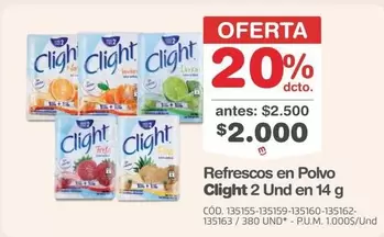 Clight - Refrescos en Polvo 2 Und en 14 g