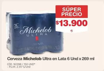 Cerveza Ultra en Lata 6 Und x 269 ml